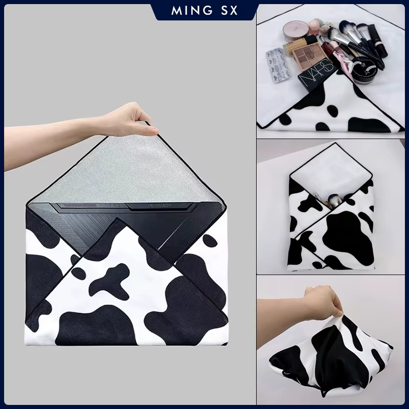 50*50cm Toiletries Cosmetic Makeup Storage Bag Cloth Protective Wrap Magic Self-Adhesive For Make Up Tools Lipstick Perfume