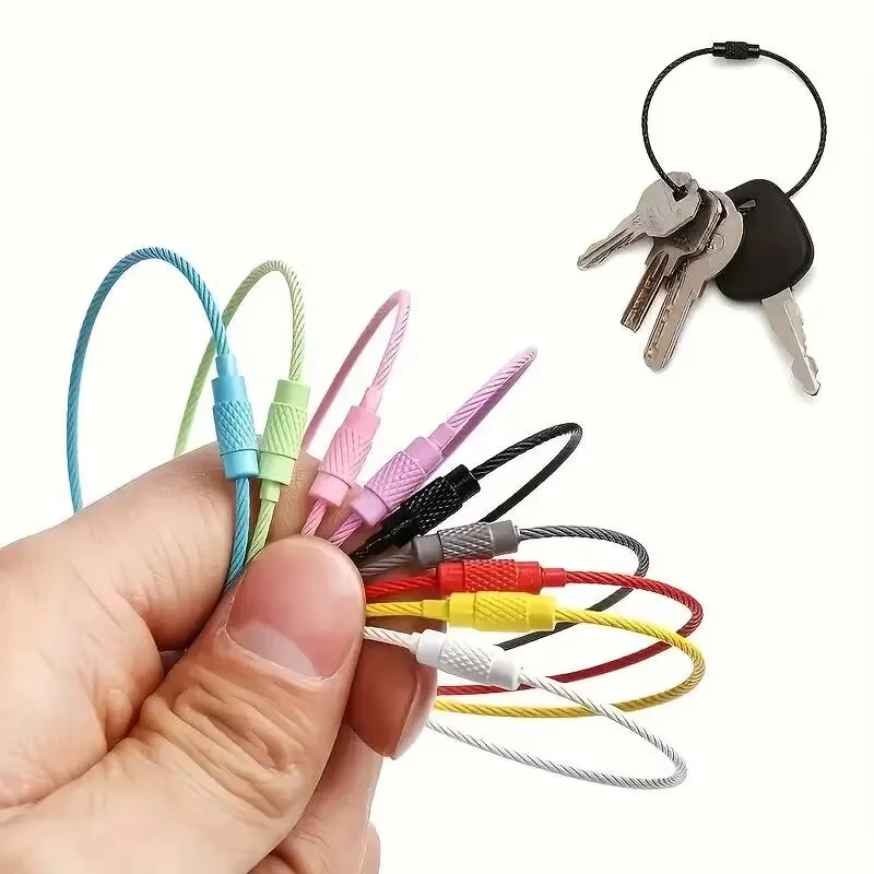 10pcs Colorful Stainless Steel Wire Luggage Tag Clip Durable And Easy To Install Perfect For Travel And Everyday Use