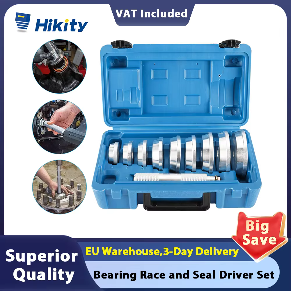 Hikity 10pcs Bearing Race and Seal Bush Driver Set for Automotive Wheel Bearings Seal Driver Set with Storage Case