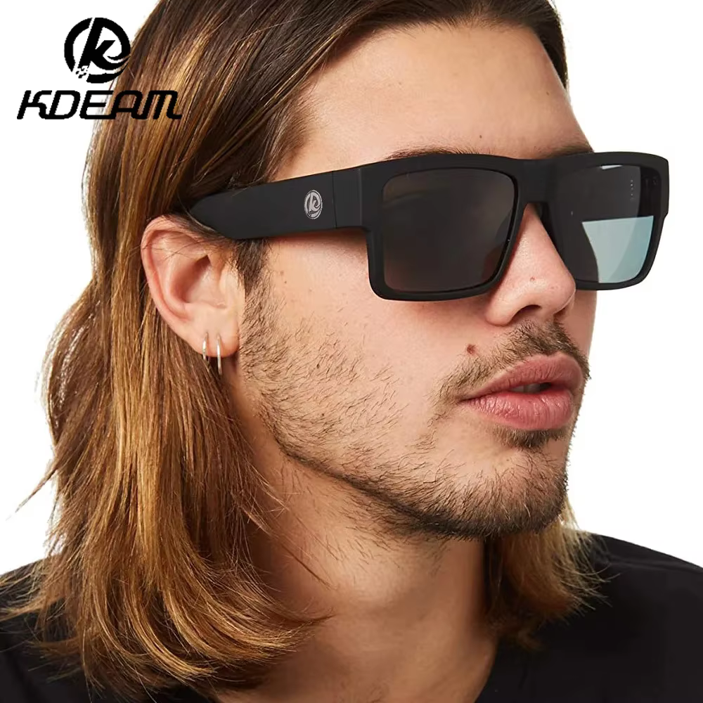 KDEAM Classic Square Polarized Sports Sunglasses Fashion Outdoor Fishing Glasses Men's Sunshade Windproof Anti UV Sun Glasses