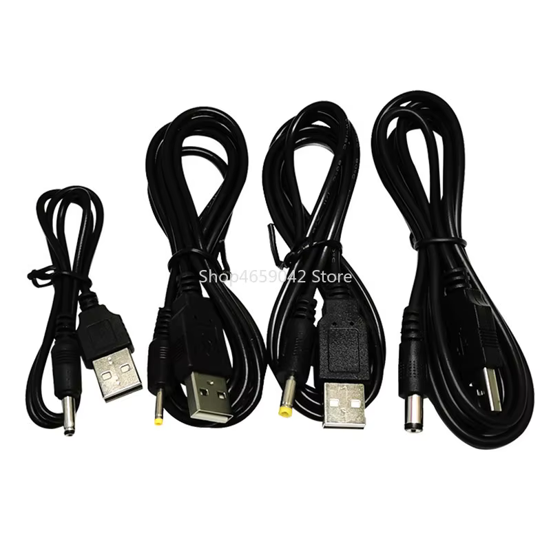 1pcs DC Power Adapter Plug USB Convert To DC Jack 2.5x0.7 3.5*1.35 4.0*1.7 5.5x2.1 5.5x2.5mm 5V Power Cable Connecting Line