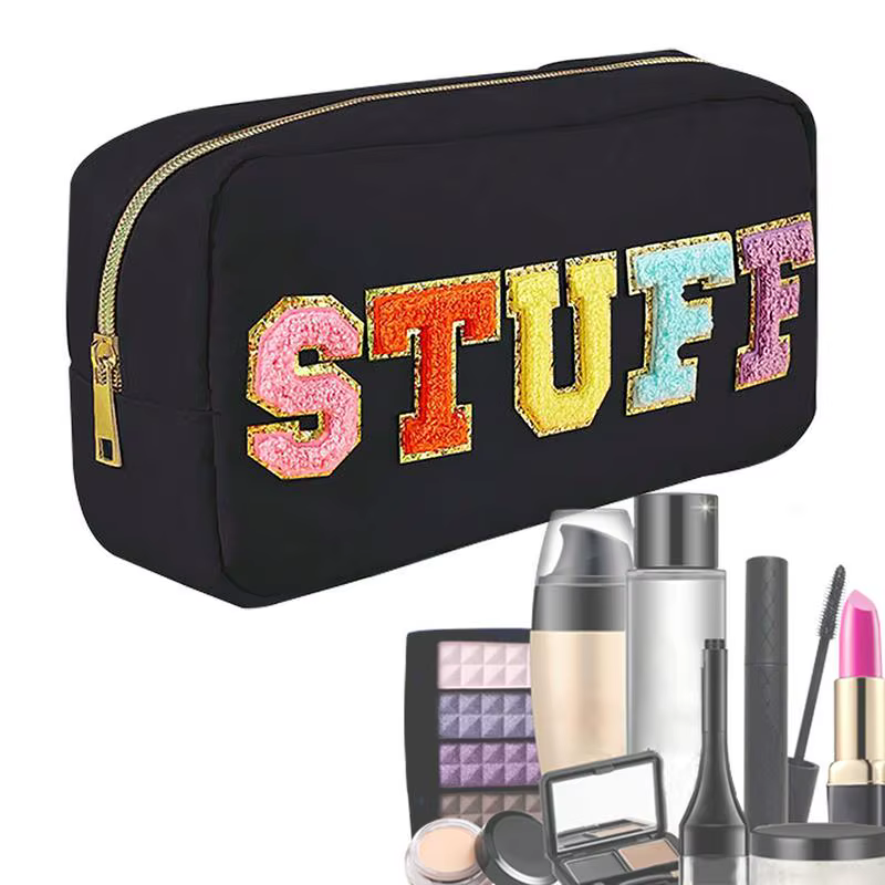 Letter Makeup Bag Portable Alphabet Cosmetic Bag Travel Toiletry Bag For Men And Women For Business Trips Long-Distance Road