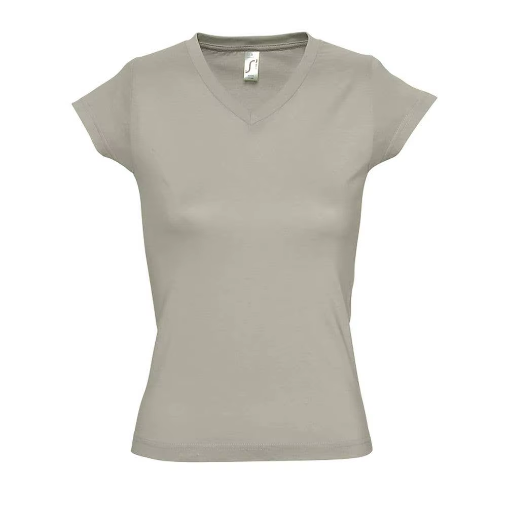 MARNAULA.MOON. V-neck women T shirt. Size = XXL,COLOR = khaki