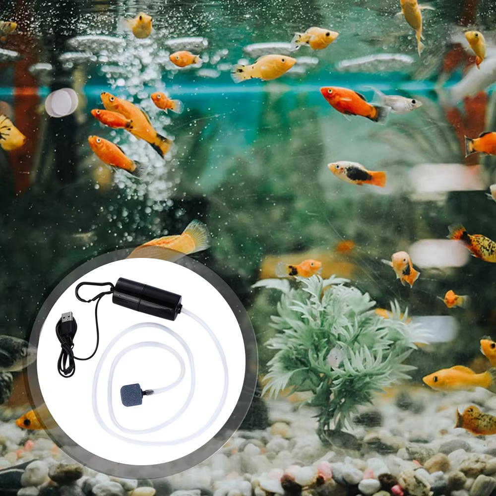 Aquarium Oxygen Air Pump Portable USB Silent Air Pumps With Air Stone Fish Tank Aerator Mini Oxygen Pump Aquarium Accessories