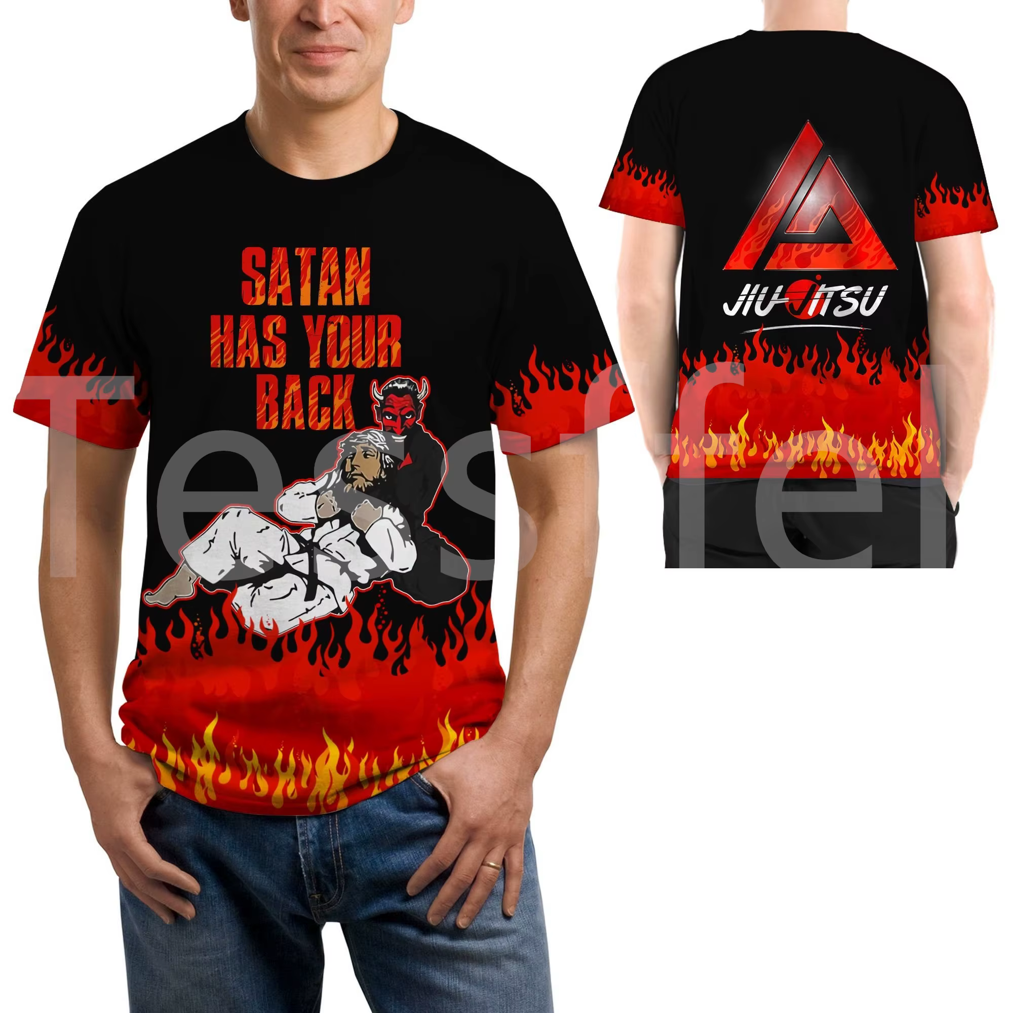 Tessffel Sports Martial Arts Brazil Jujitsu Judo Custom Name Retro 3DPrint Summer Streetwear Short Sleeves T-Shirts Men/Women X1