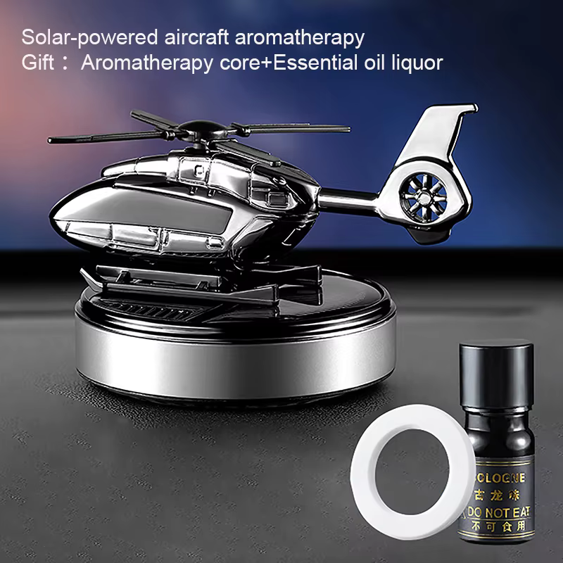 1PC Car Air Freshener Solar Helicopter Decoration Mini Car Perfume Air Freshener Fragrance Car Airplane Ornament Car Accessories