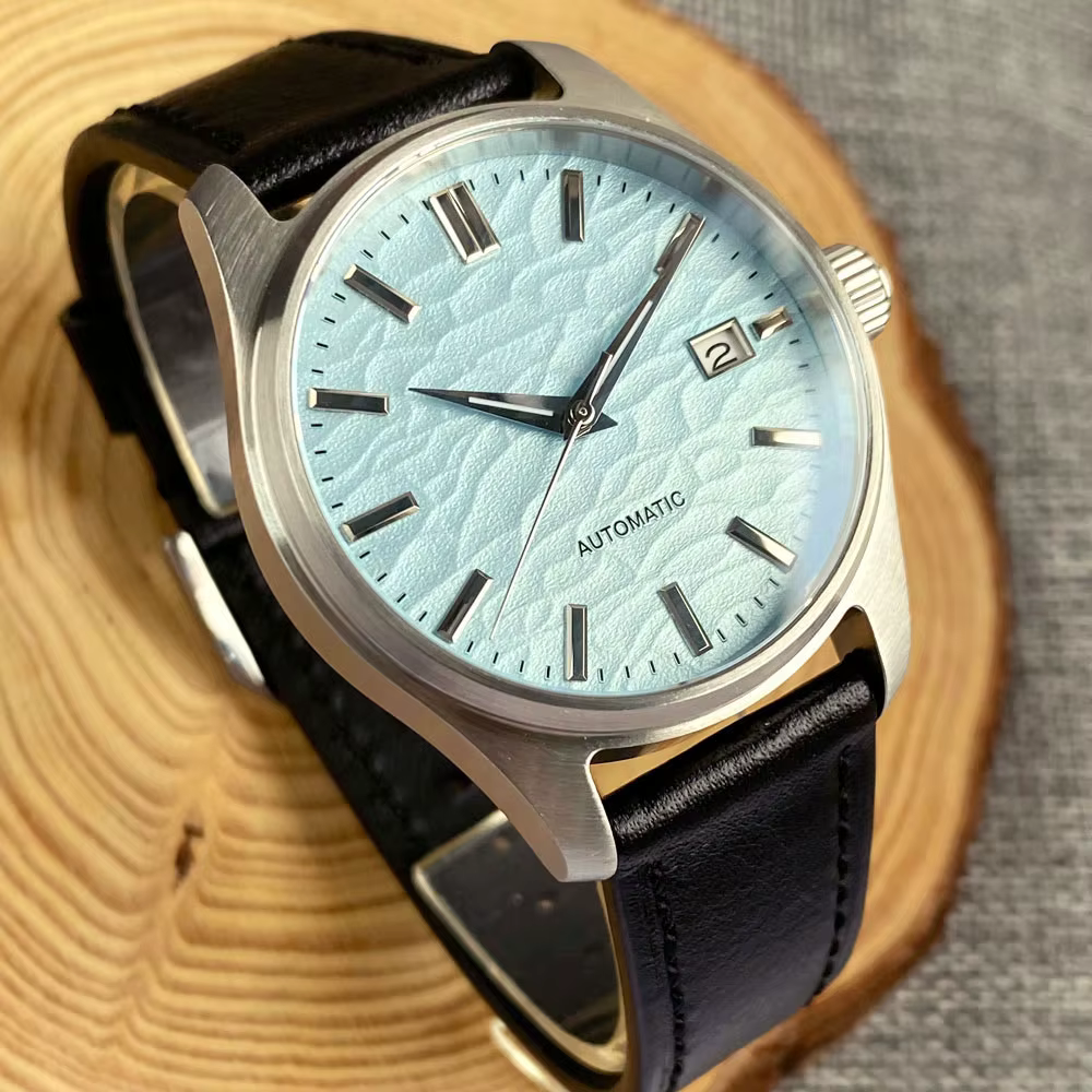 Tandorio 39mm Sapphire Glass 20ATM Diving Japan NH35 Automatic Pilot Aviator Polished Men Watch Pointer Arrow Watch Hand Leather