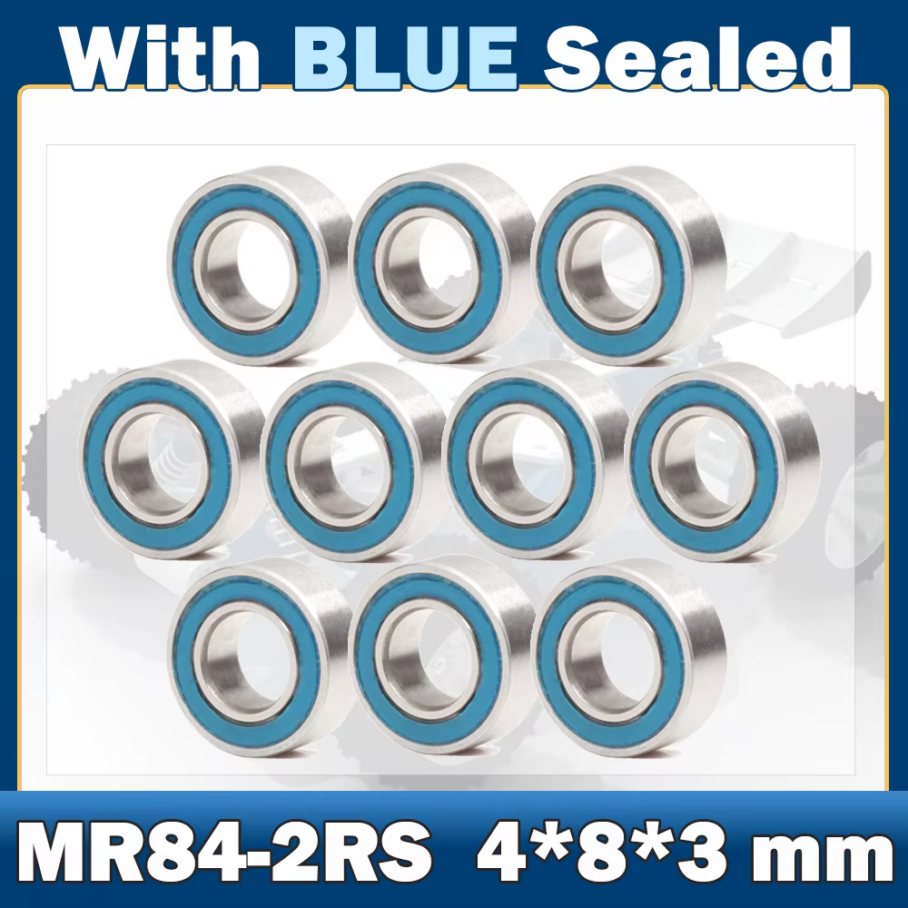 MR84RS Bearing ABEC-7 ( 10 PCS ) 4*8*3 mm Miniature MR84-2RS Ball Bearings RS MR84 2RS With Blue Sealed L-840DD