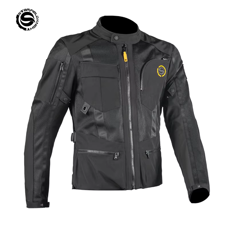 Star Field Knight New Men's Mesh Riding Clothes Summer Breathable Black Motorcycle Jacket With Body Protective Gear Accessories