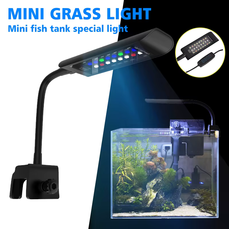 Fish Tank Clip-on Lamp Four Color Aquarium LED Light Full Spectrum Waterproof Lamp Aquarium Plants Grow Lights Decoration Lamps