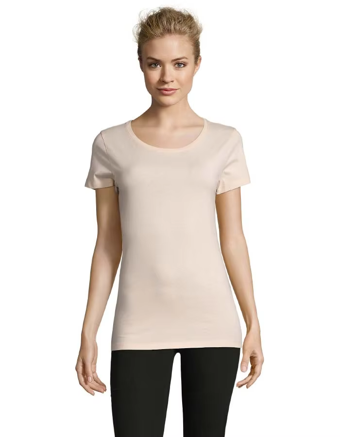 MARNAULA.MARTIN WOMEN short sleeve o neck t shirt WOMEN size = XL COLOR = pink cream
