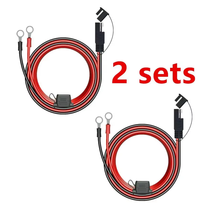 2 Piece Quick Release SAE Cable With Fuse Terminal O Connector Battery Charger Extension Adapter Wire 16AWG Terminal