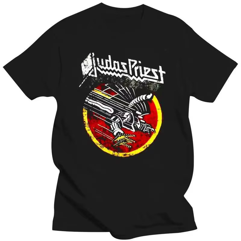 Judas Priest T-Shirt Cool Black Graphic Print Retro Vintage Band Tees for Men 80023