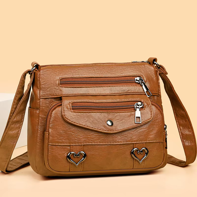 The Middle-aged and Old People Use the Large-capacity Multi-pocket Cross-body Bag