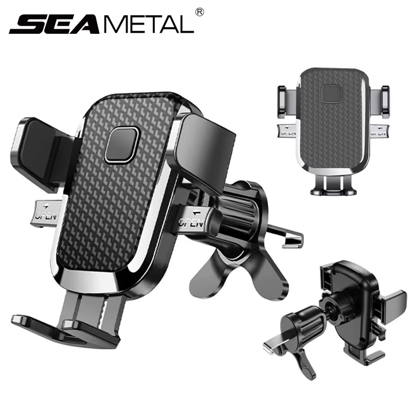 SEAMETAL Upgraded Hook Car Phone Holder Anti Shake Air Vent Phone Mount 360-Degree Rotation Stable Smartphone Naigation Support