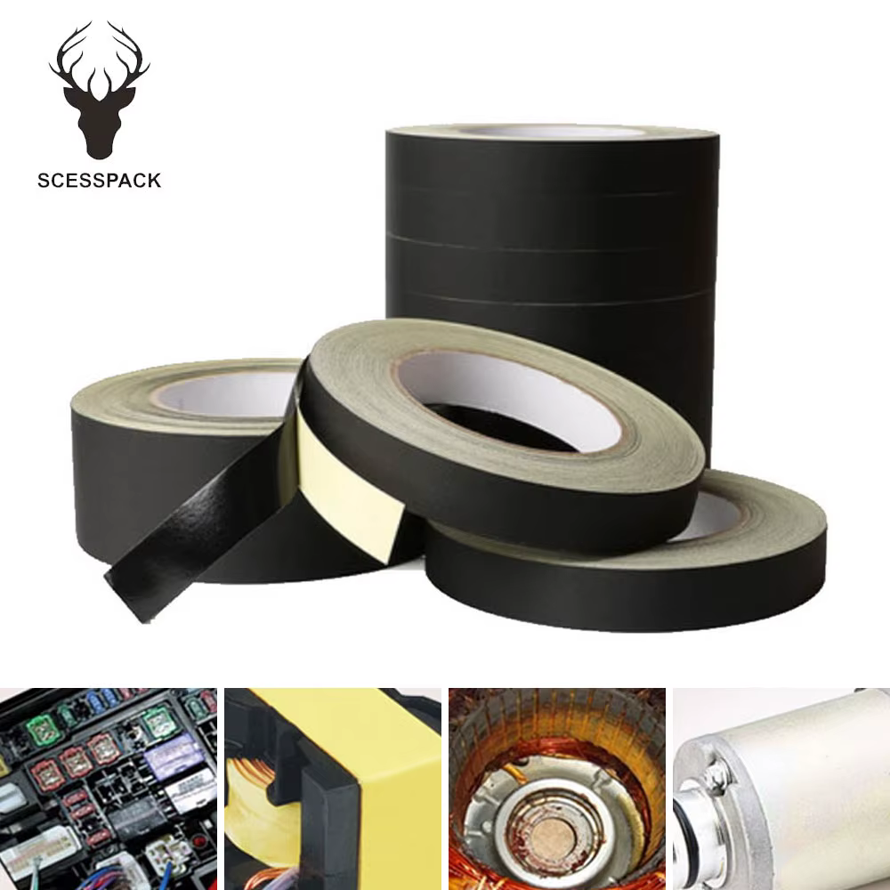 Black acetate tape, acetate insulation cloth, acetate fiber fabric tape, high temperature resistance, flame retardant insulation
