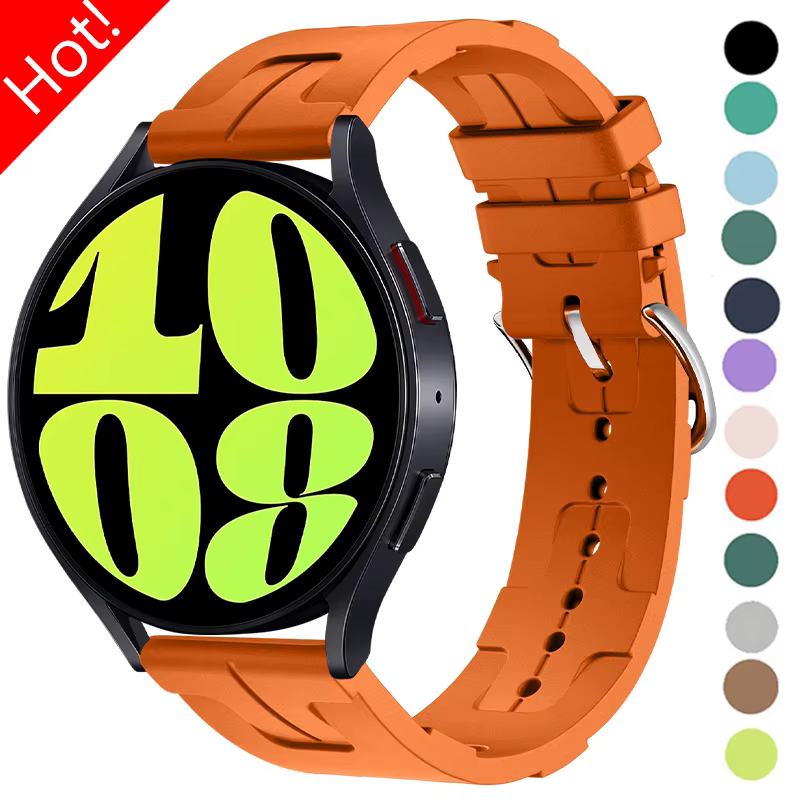 20mm 22mm Silicone Strap for Samsung Galaxy Watch 6 Classic 43mm 47mm 5 4 40 44mm 5Pro 45mm for Huawei GT3 Watch 2 Pro Universel