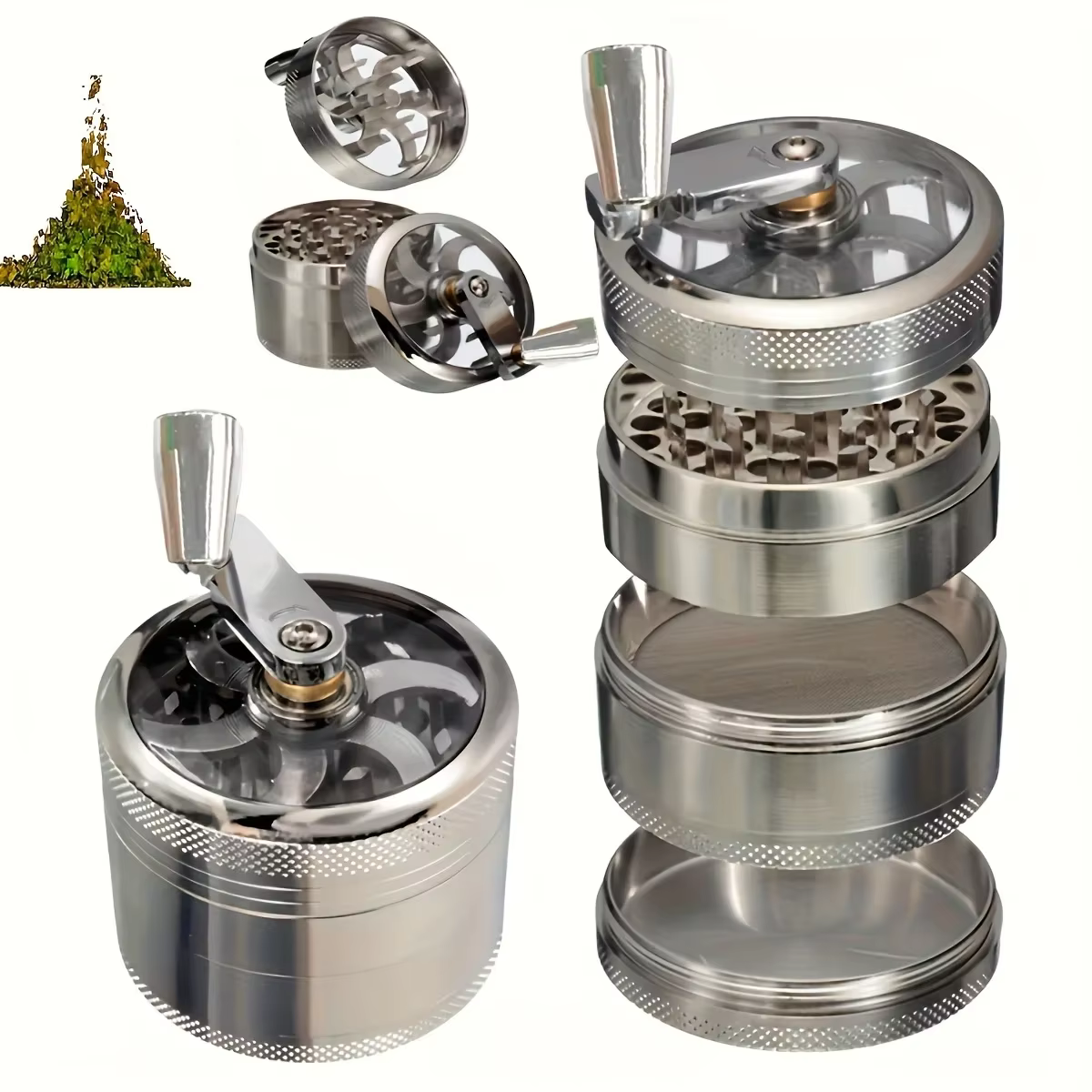 40mm Nut and Hard Spice Grinder 4-layer Tobacco Grinder for Nutmeg Ginger Rock Salt and Peppercorn Hand tools, crushers