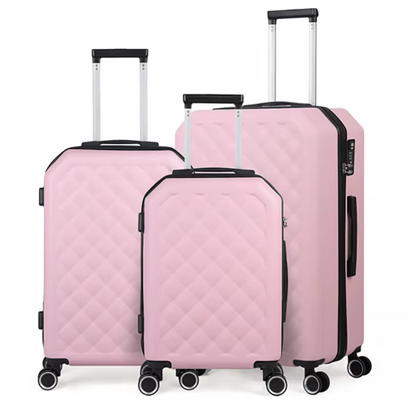 TSA Travel Suitcase Matt Powder Color 3-piece Set Carry Luggage Gilr Pink Valise Voyage Enfant Bag