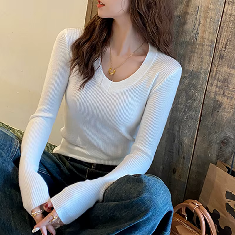 Women's Spring Autumn Winter Inero Neck Sweat KNeck KN1682 KNeck Long-sleeved Sweat