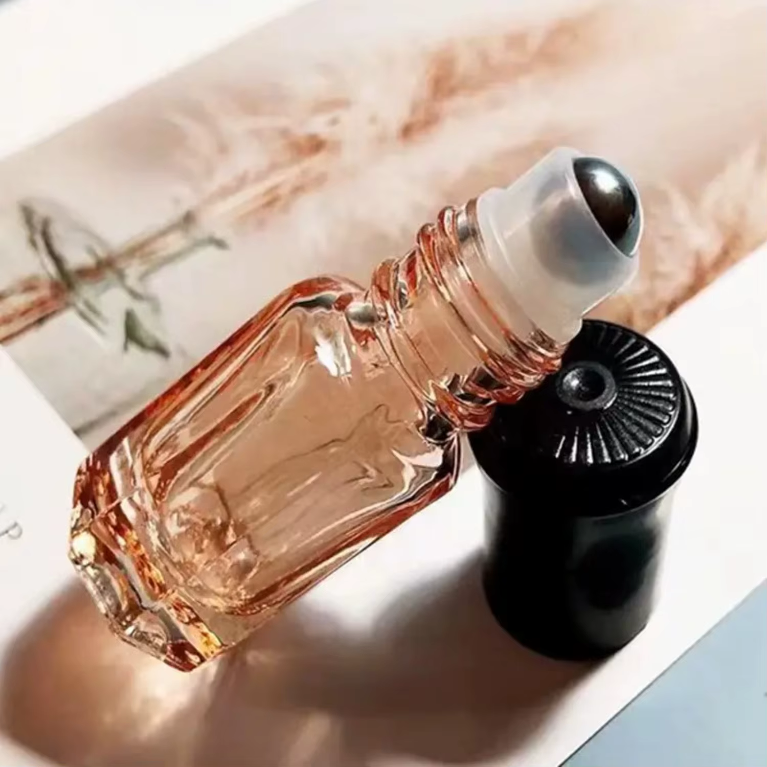 3pcs Portable Glass Roller Bottles for Cosmetic Travel Storage