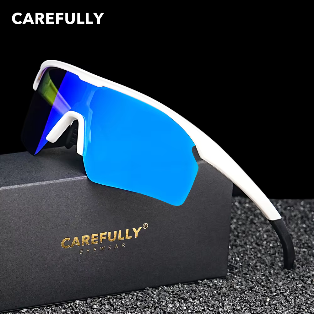 Carefully Cycling Sunglasses Bicycle Goggles UV Protection Windproof Eyewear Men Women Polarized Lens Road Riding Bike Glasses