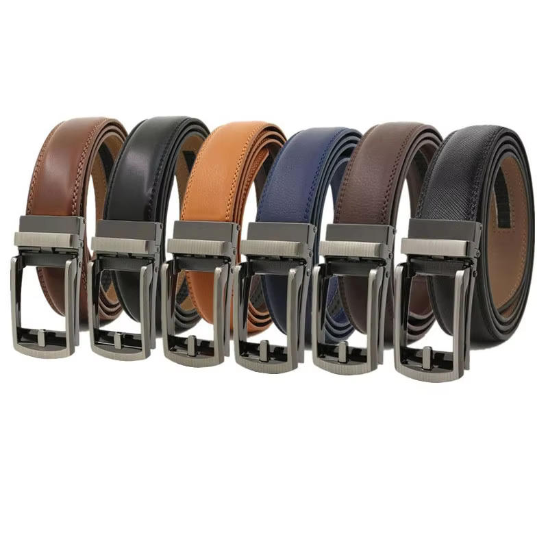 3.0cm 3.1cm Men belt Leather Belt Metal Alloy Automatic Buckle Luxury Brand Design Waist Belts for Men Strap Male 90-130cm Long