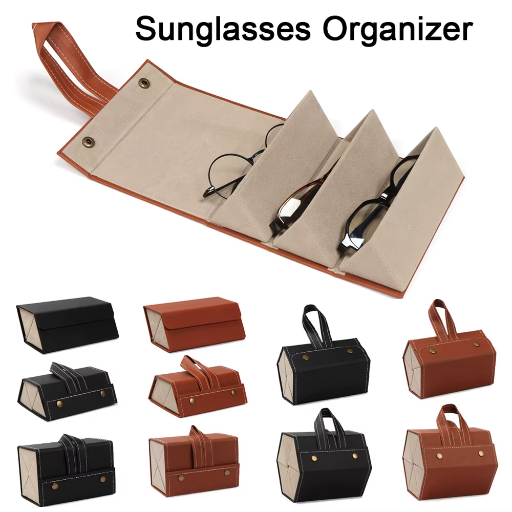 Portable Glasses Organizer 2/3/4/5/6 Multi-slot Eyeglasses Storage Display Travel Sunglasses Case