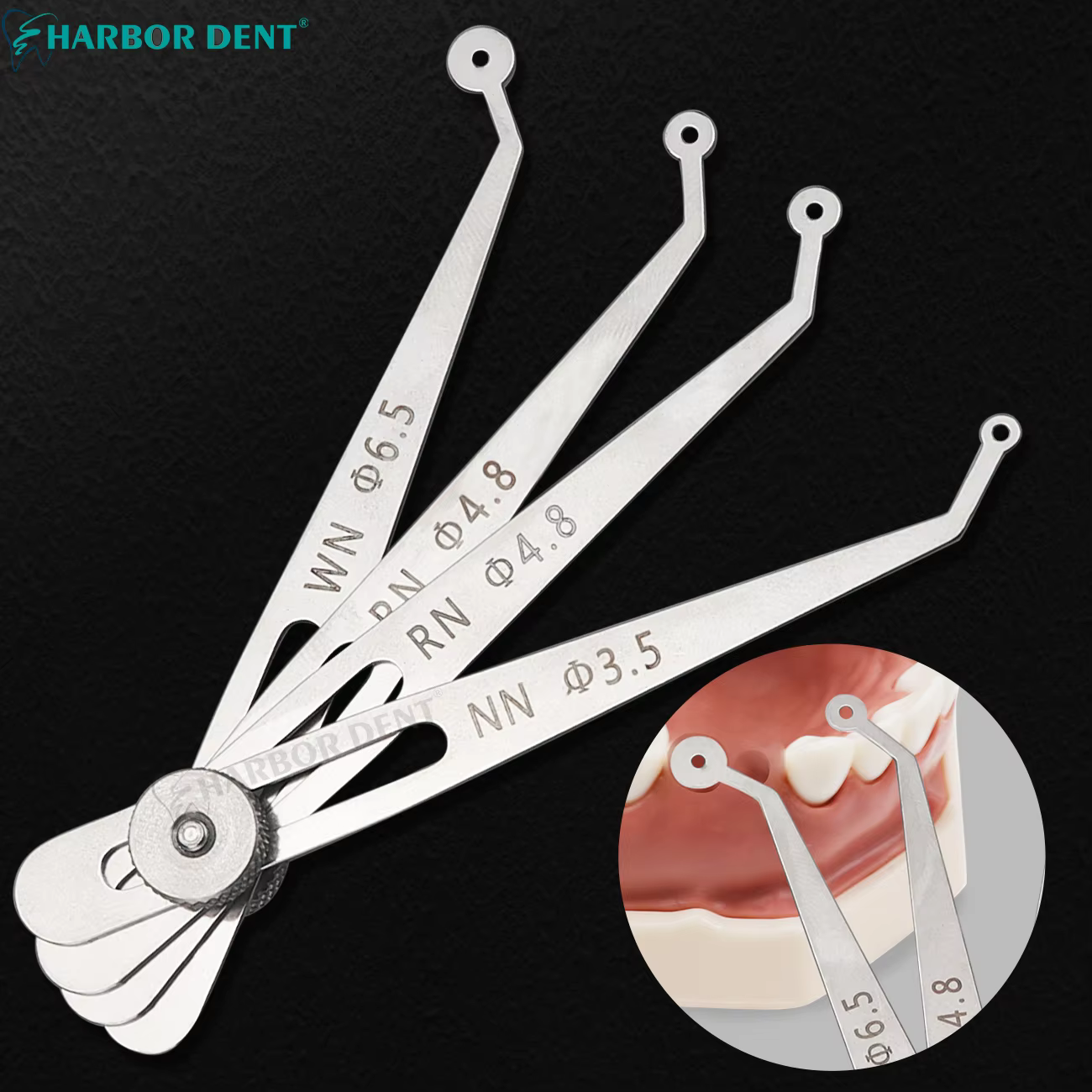 Dental Implant Calipers Adjustable Stainless Steel Positioning Planning Ruler For Implant Measuring Dentistry Locating Guide