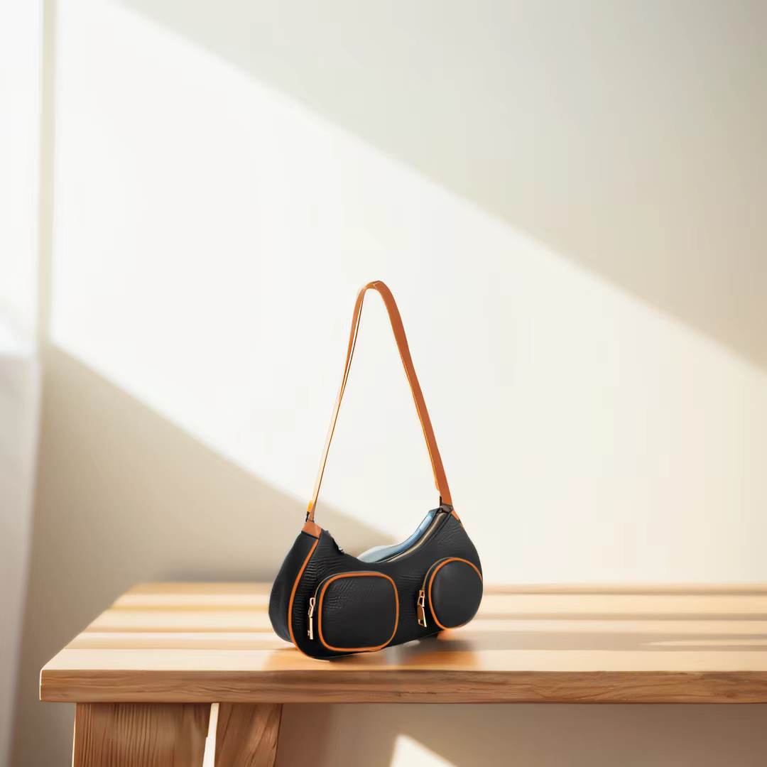 Cool Tide personality retro one shoulder hemicycle armpit bag
