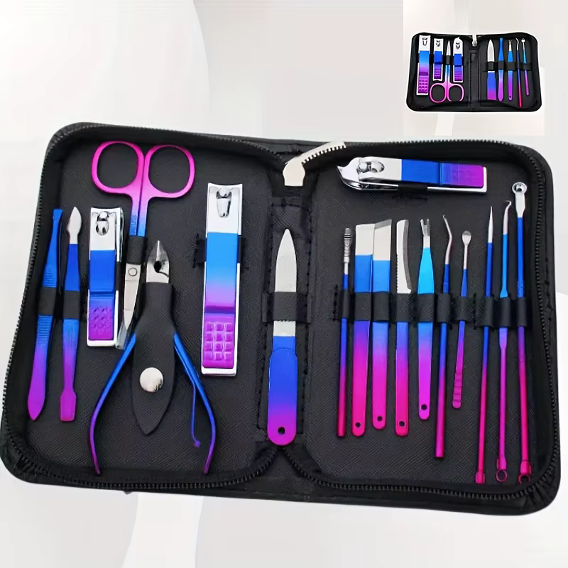 Manicure Set Pedicure Nail Clippers Set 9/18/30pcs Professional Grooming Tools Including Facial Fingernails and Toenails Nail
