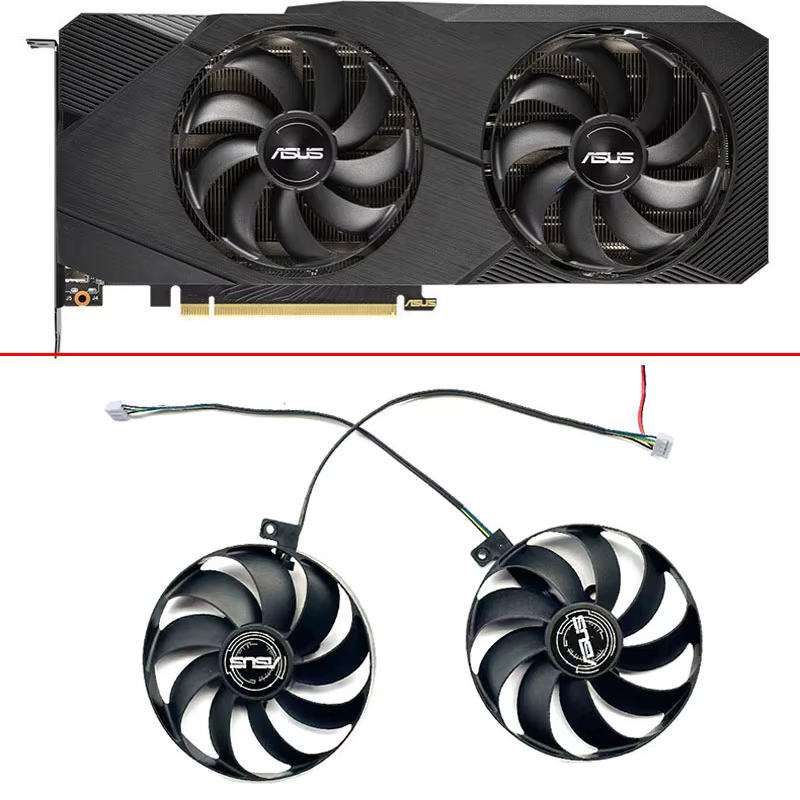 Cooling Fan For ASUS RTX 2060 2070 2080 SUPER RTX 2070 2080 DUAL EVO Advanced Graphics card fan replacement 90MM 4PIN T129215SU