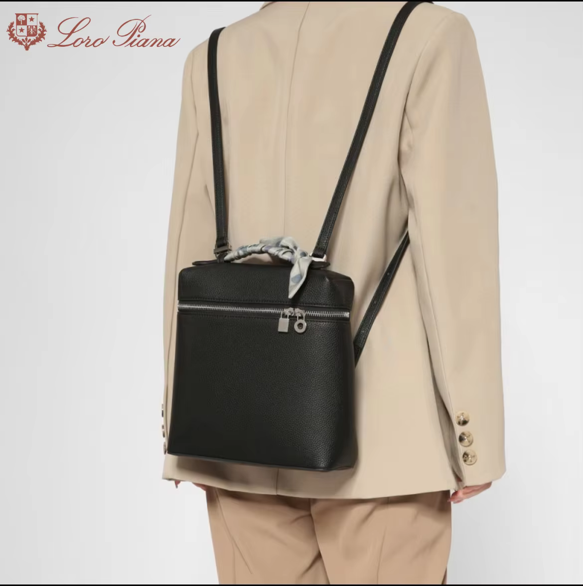 Loro Piana backpack loro bag backpack women's 2024 new niche fashion piana travel high-end simple schoolbag