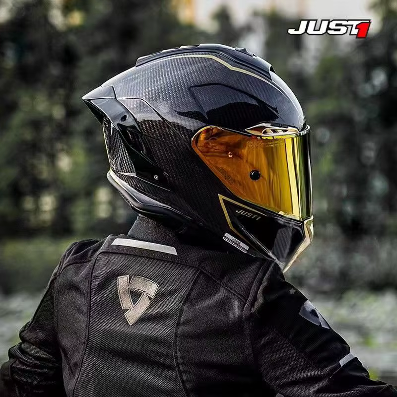 Italy JUST1 Carbon Fiber Motorcycle Helmet ECE DOT Certification Full Face Off-road Racing Helmet Men Capacete Cascos Para Moto