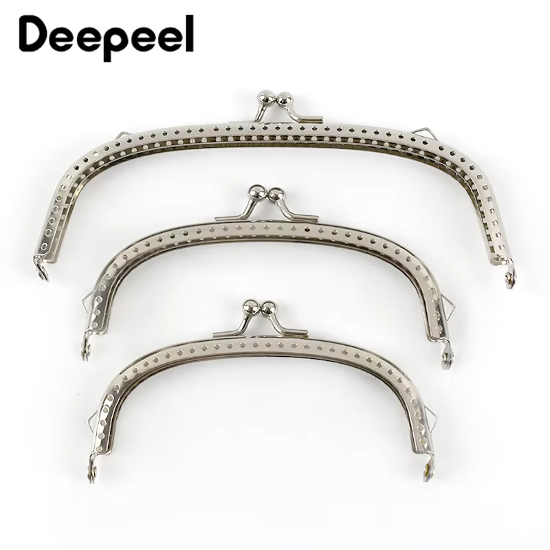 5/10Pcs 10.5/12.5/15.5cm Bag Handles Silver Purse Frame Bags Metal Kiss Clasp Handbag Sewing Brackets Hardware Wallet Accessory