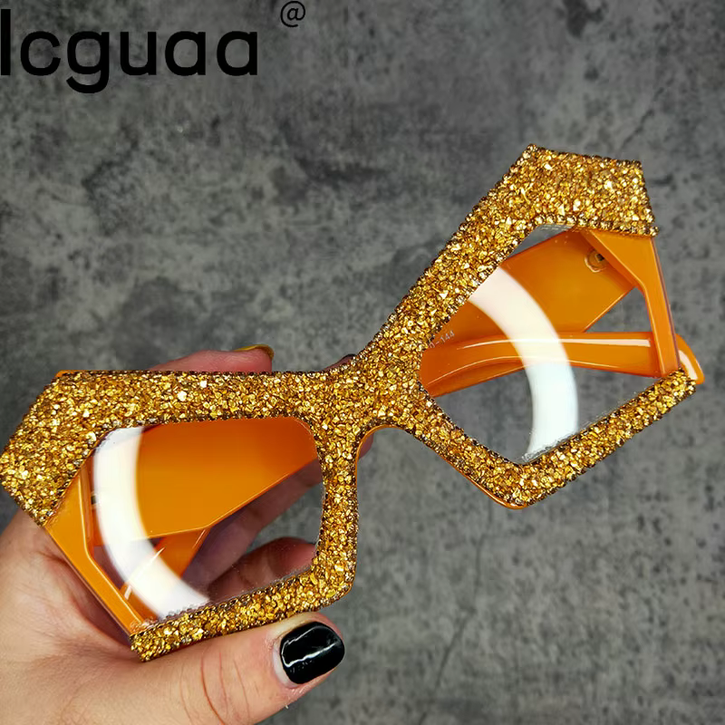Oversized Punk Diamond UV Sunglasses Women Luxury Brand Bling Crystal Eyeglasses Female Oculos Retro Feminino