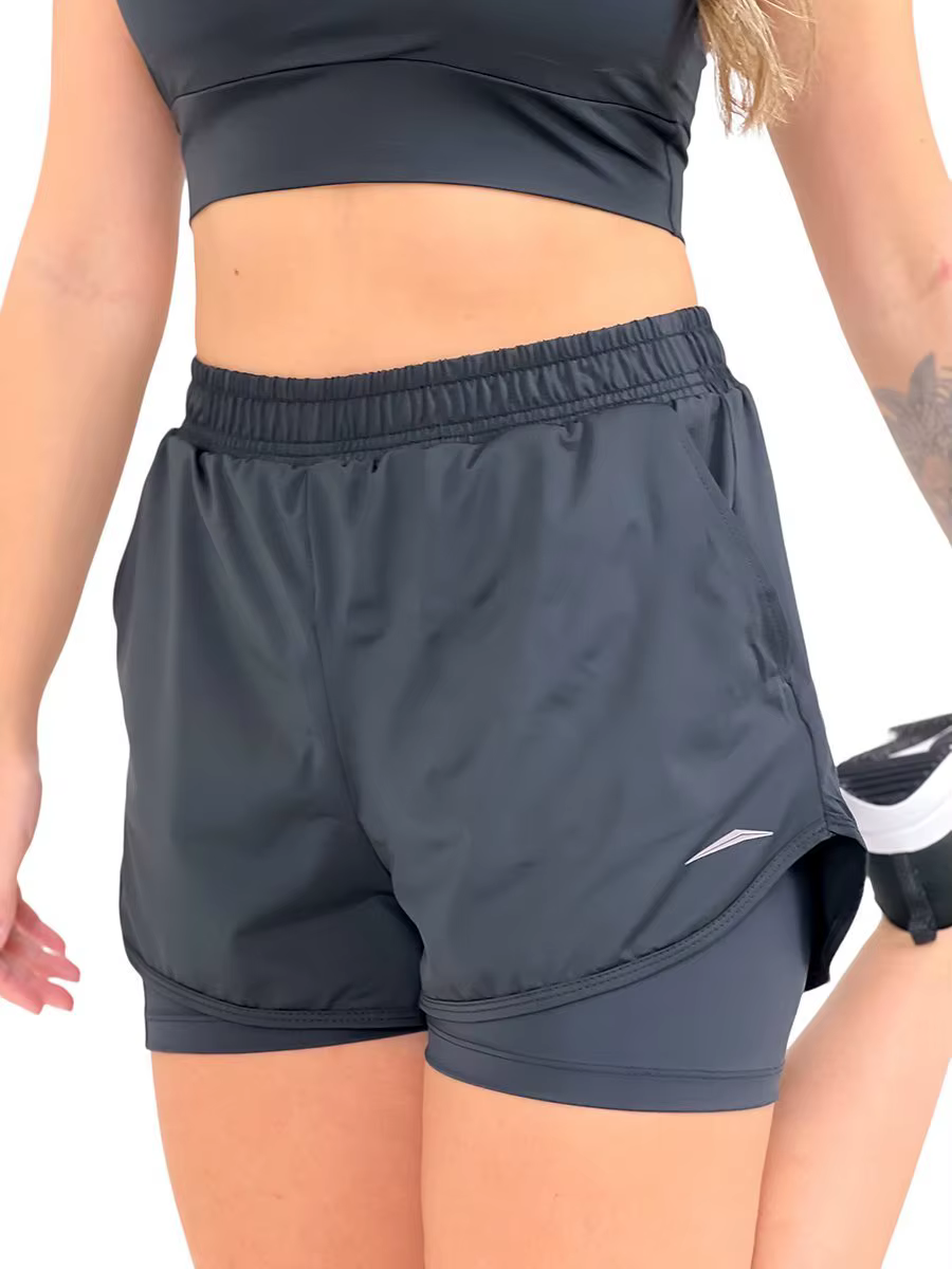 Beach Sport BLACK Women's Double Shorts-Black