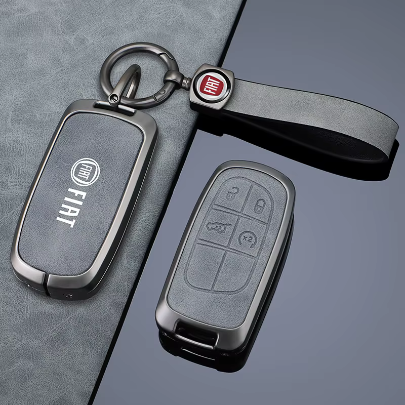 Zinc Alloy Leather Car Smart Remote Key Case Cover Protector Keyless For Fiat Freemont Toro 500L 500X 2016 2017 2018 Accessories