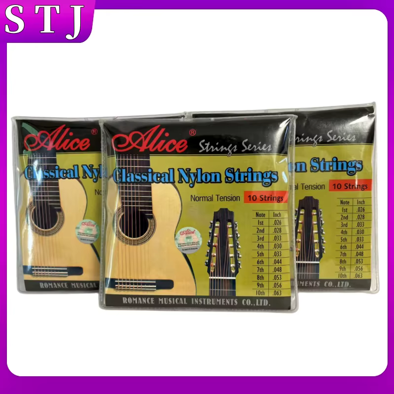 Alice AC1032 Classical Guitar Strings 1st-10th Strings Clear Nylon Strings Silver-Plated Copper Wound, Parts Accessories fitting