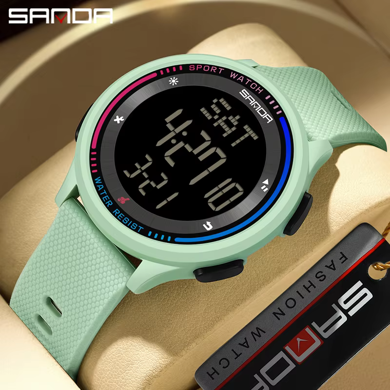 SANDA Children Fashion Digital Movement Teenager Students Hand Clock Trendy Water Resistant Outdoor Sports Mode Wrist Stop Watch
