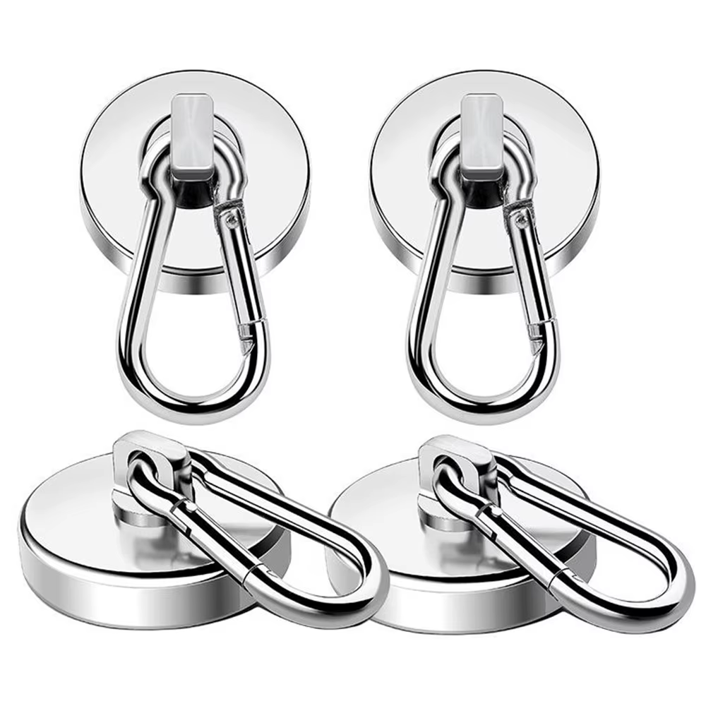 Magnetic Hooks Strong Heavy Duty Neodymium Magnet Hooks With Swivel Carabiner Hook For Refrigerator 1pcs Magnetic Materials