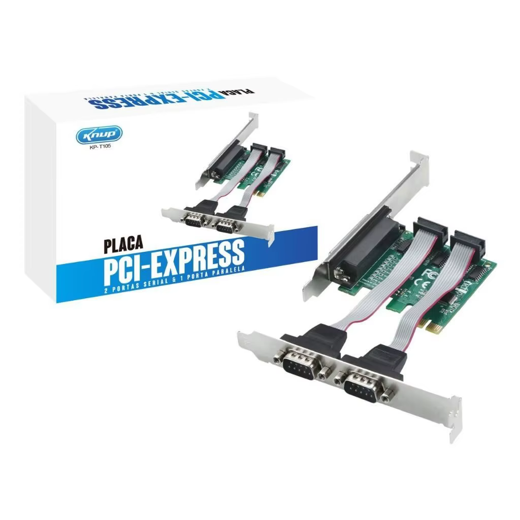 Placa PCI Express 2 Portas Serial DB9 Knup KP-T105