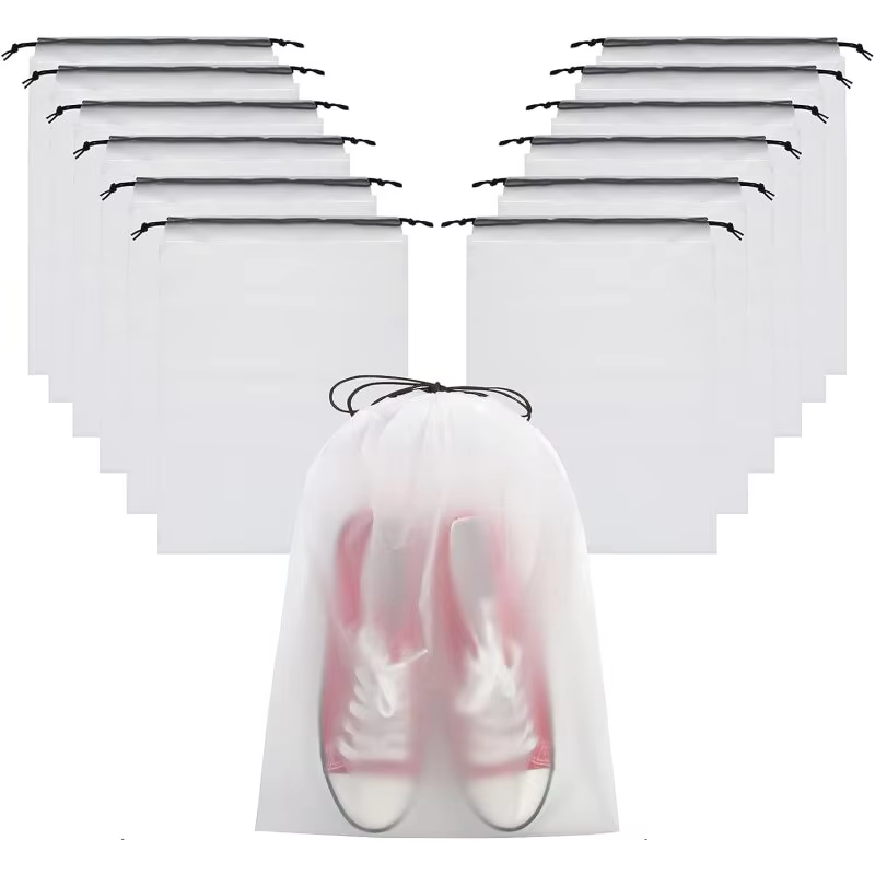 12/10pc Transparent Frosted Drawstring Bags Travel Waterproof Makeup Pocket Shoes Clothes Portable Underwear Organizer Pouch Bag