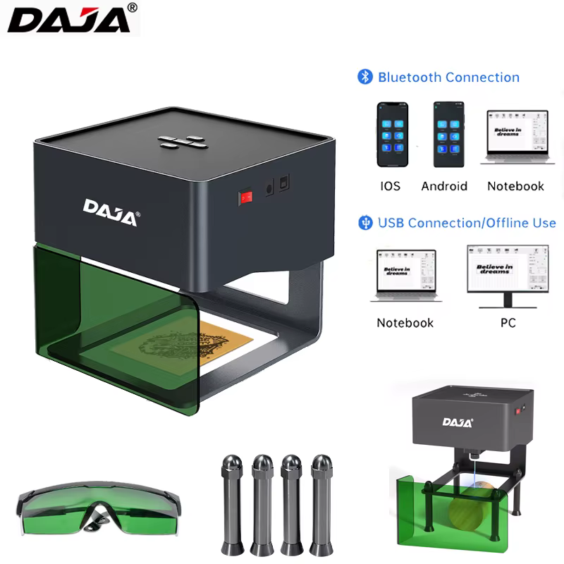 DAJA DJ6 Laser Engraver Machine 3W CNC Laser Cutting Engraving Machine Fast Printing Mini Logo Mark For Wood Painted Metal Glass