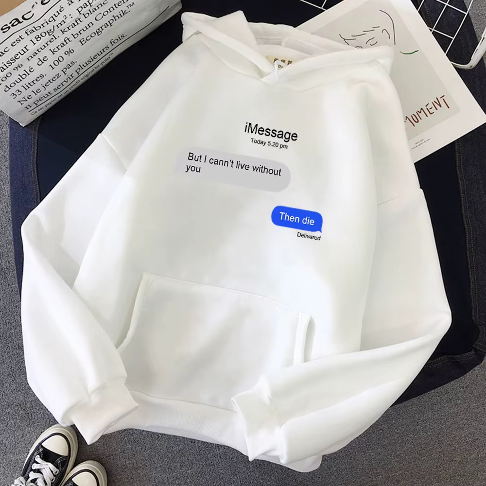 Feminine Itself Thick Hoody Message Letter Oversized Hoodies Women's Sweatshirt Long Sleeve Purple Pullovers Men Loose Hooded