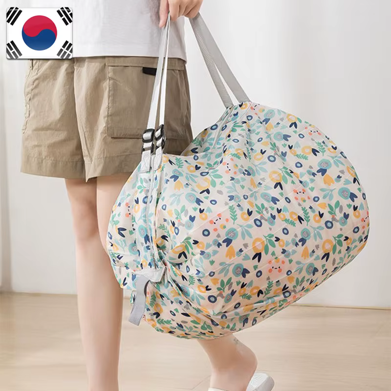 [Best Shop] New Folding Portable shopping basket auxiliary bag market bag Nylon folding folding and folding of the accody on travel