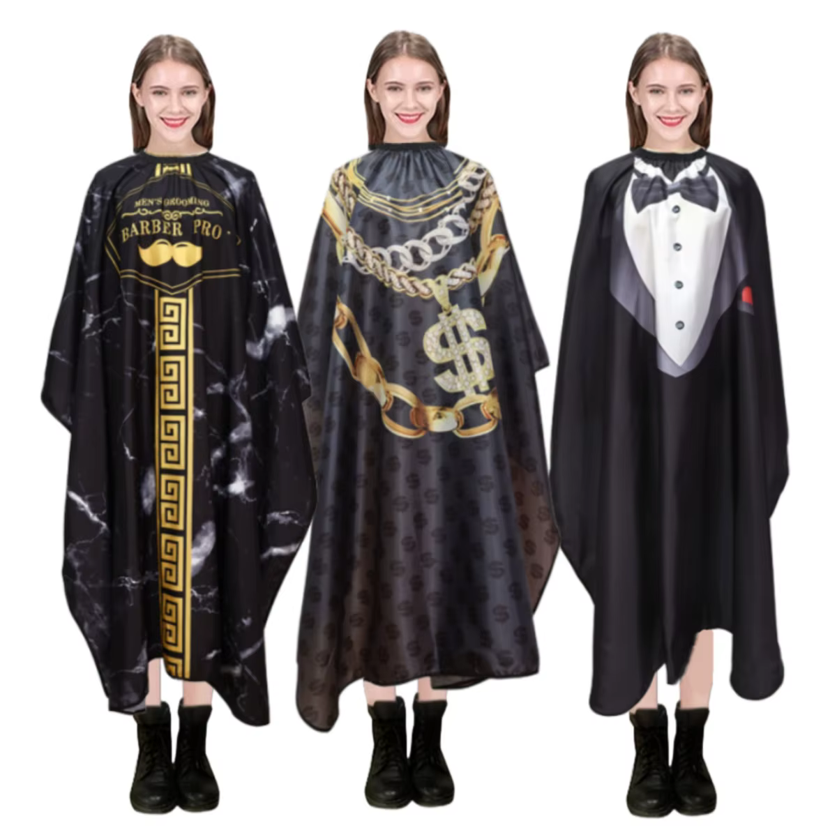 Barber Haircut Cloth Salon Hairdressing Apron Antistatic Pattern Gown Waterproof Hairdresser Capes Styling Tools Wholesale