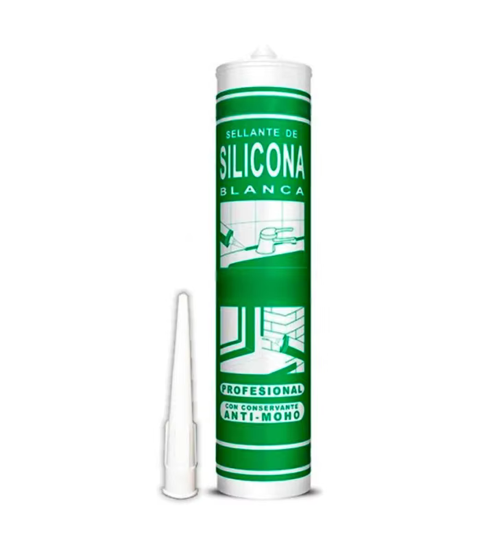 Tradineur 280 ml anti-mildew White Silicone Sealant Cartridge with Cannula anti-mildew DIY