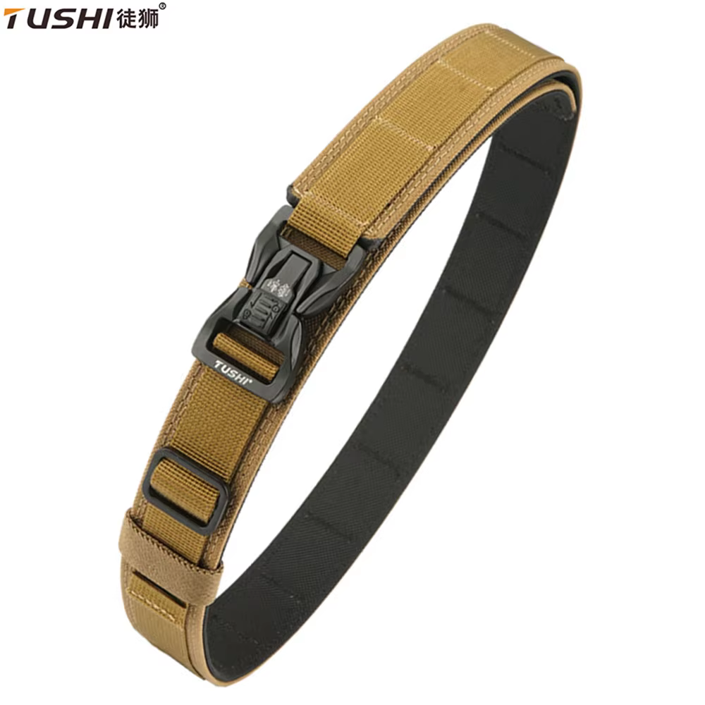 TUSHI Belt Hard Tactical Belt for Men Metal Buckle Gun Belt Thick Nylon Military Belt EDC Outdoor MOLLE Girdle IPSC Accessories