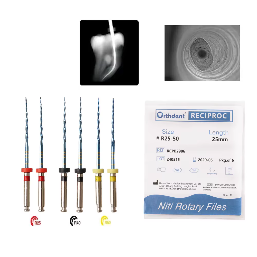6Pcs/Box Orthdent Dental Reciprocating Blue Endodontic Files Only One Engine Use Heat Activated 21/25/31mm Dentistry Instrument